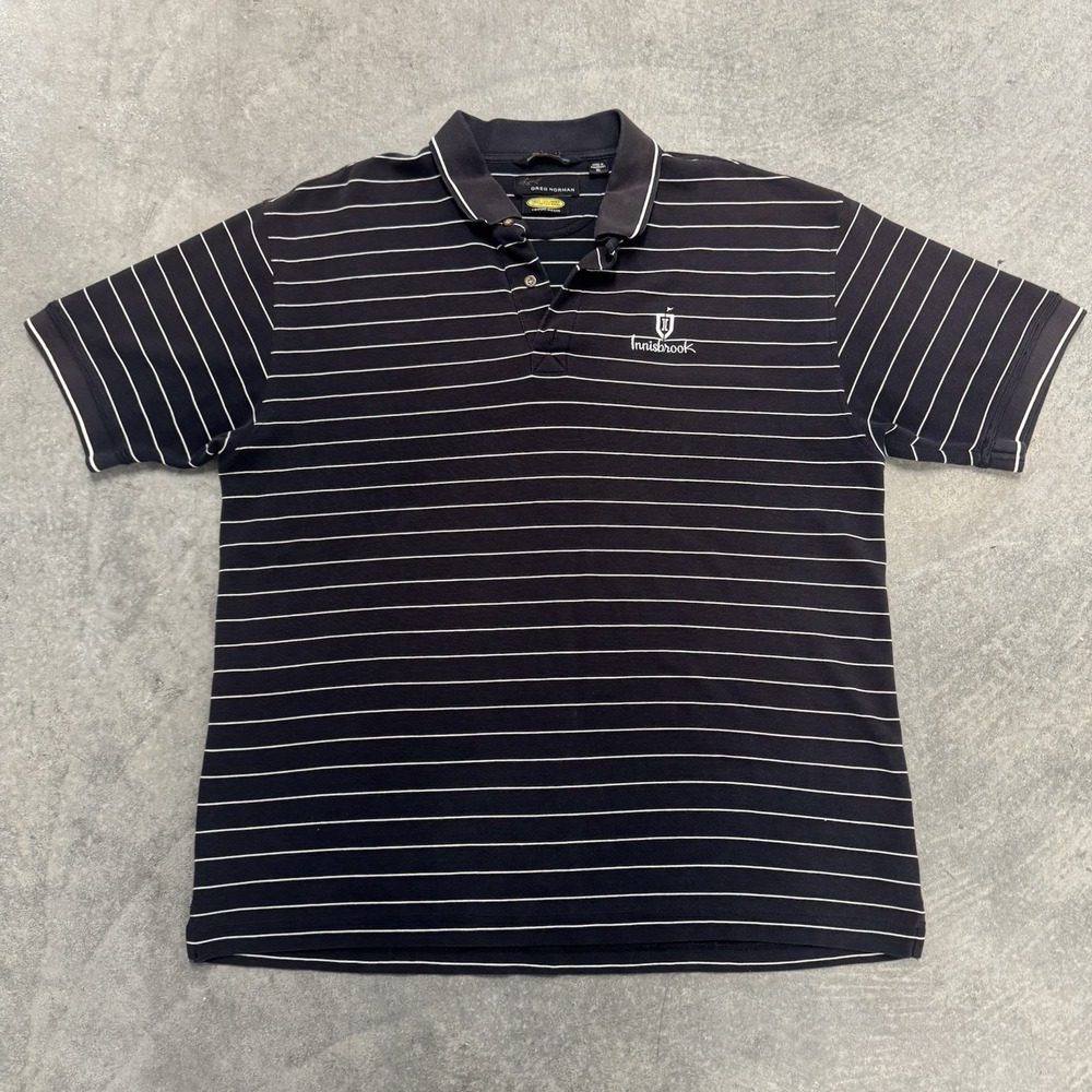 Men's Innisbrook Greg Norman Golf Polo Moisture Wicking Embroidered Black XL